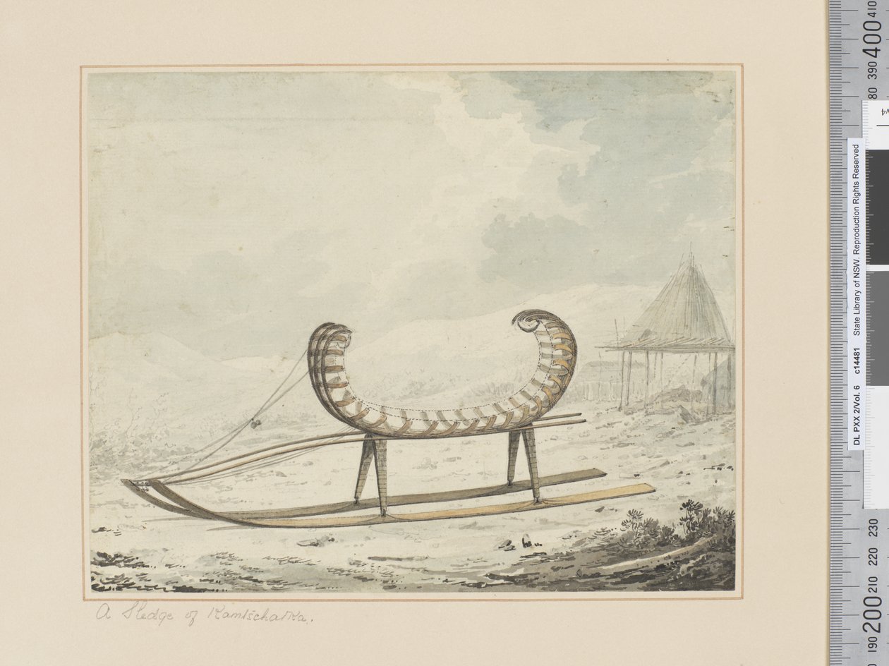 Un trineo de Kamtschatka, c.1783-84 de John Webber