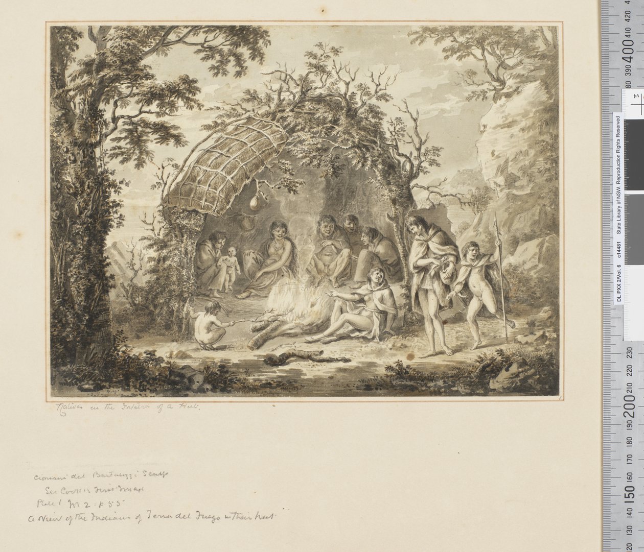 Nativos en el interior de una cabaña de John Webber