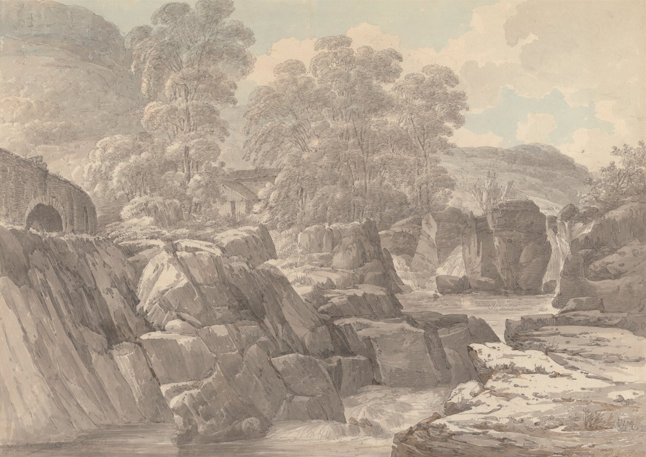 Pont-y-Pair, en el río Llugwy, cerca de Betws-y-Coed, Denbigh de John Webber