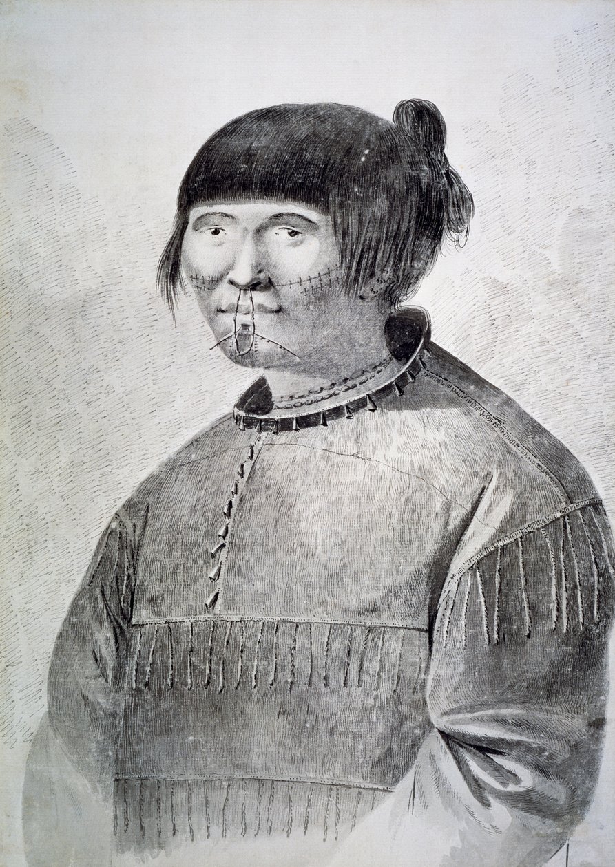 Retrato de nativo tatuado de la isla de Unalaska de John Webber