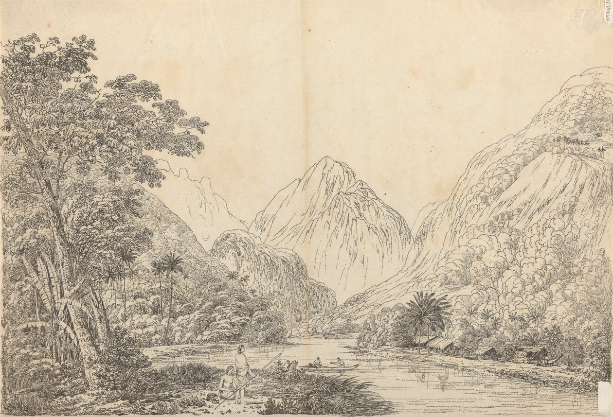 Vista de la bahía de Oheitepeha, Otaheite de John Webber