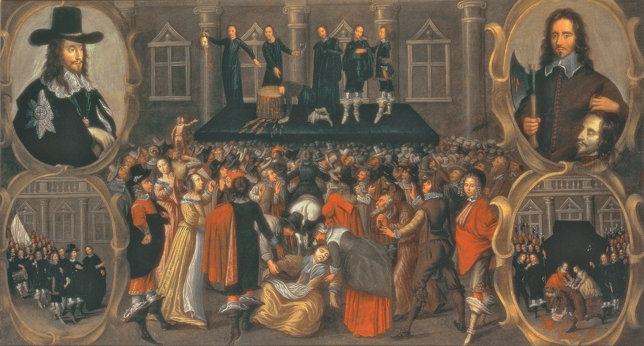 Representación ocular de la ejecución del rey Carlos I en 1649 (óleo sobre lienzo) (véase 617397 para el detalle) de John Weesop