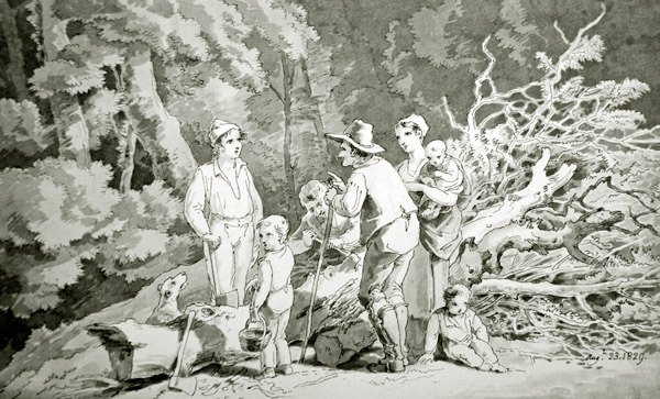 La familia del leñador de John White Abbot