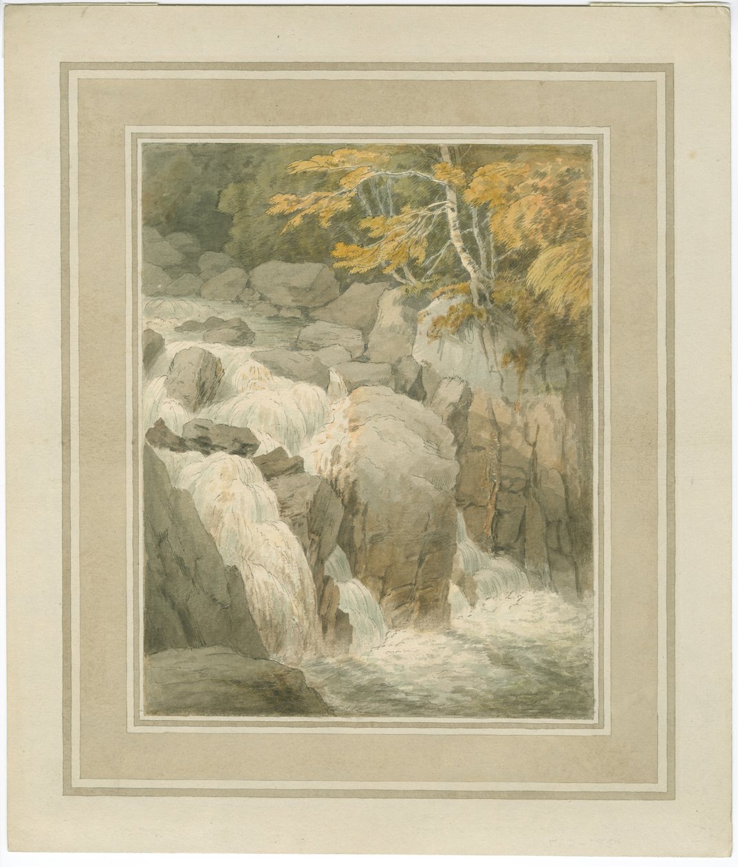 Caída del Braan desde el Hermitage en Dunkeld de John White Abbott