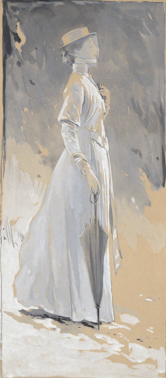 Mujer joven de blanco: Miss Cynthia de John White Alexander