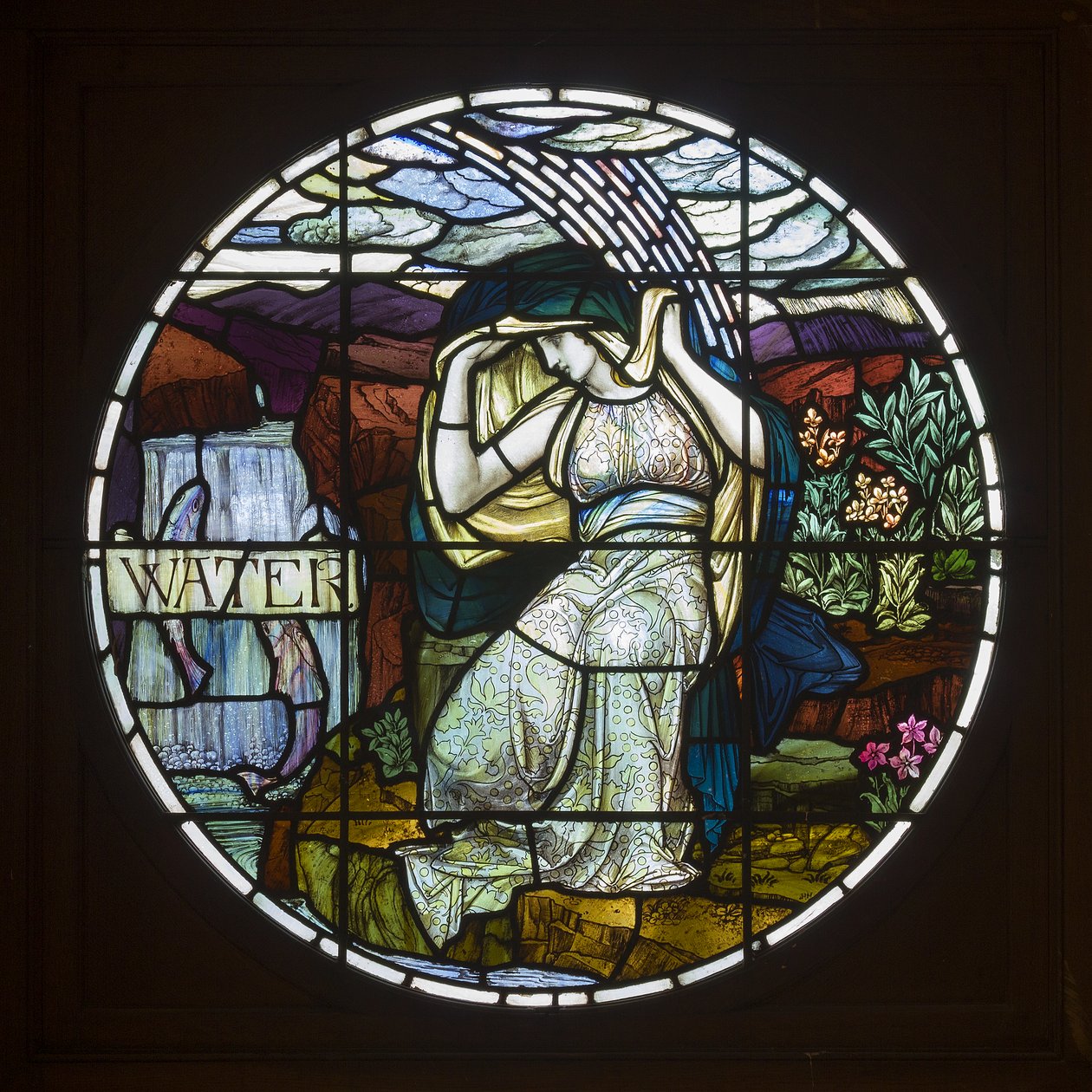 Biddulph Grange, James Powell & Sons, John William Brown (1842-1928), Agua, 1903, Art Nouveau de John William Brown