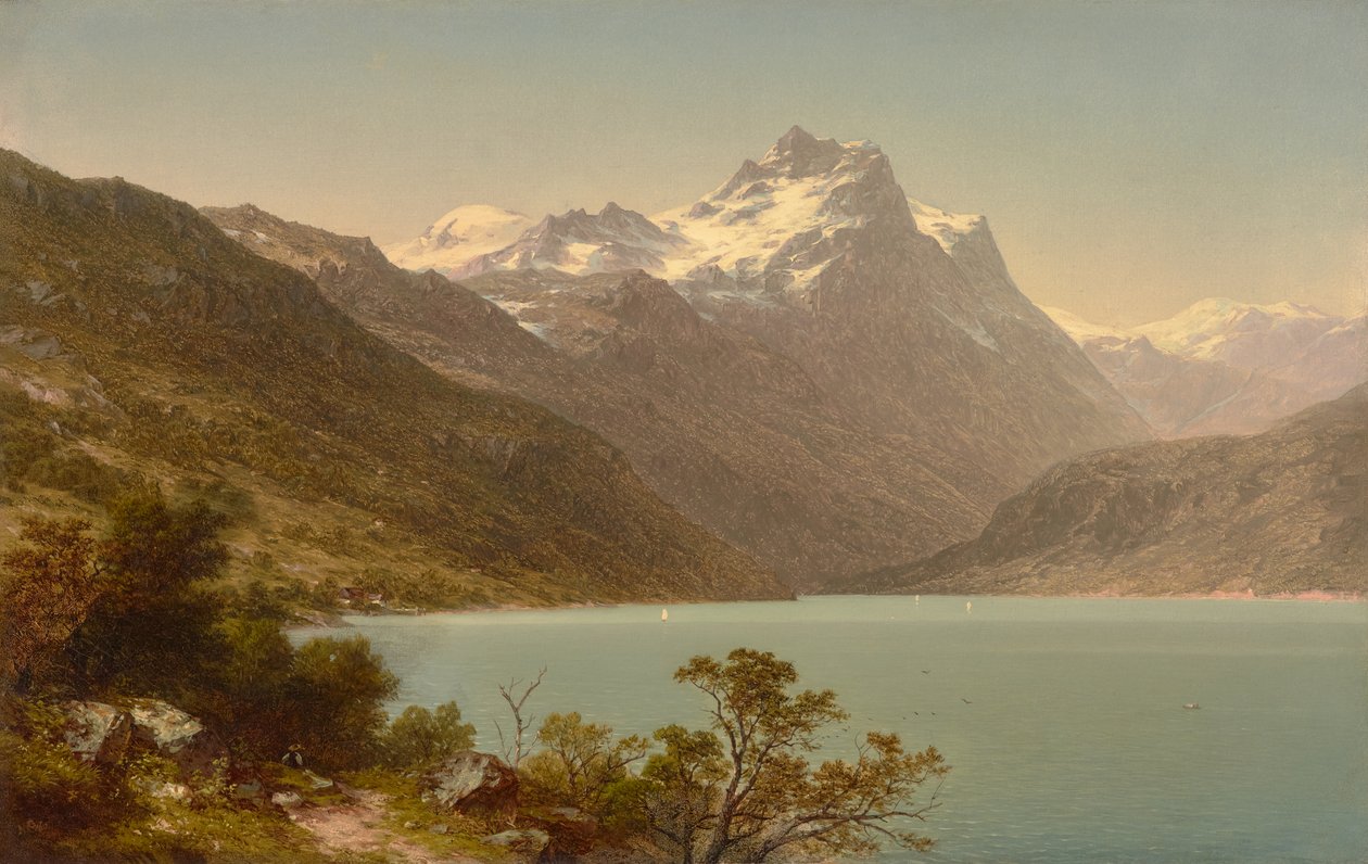 Lago alpino 1860 (Óleo sobre lienzo) de John William Casilear