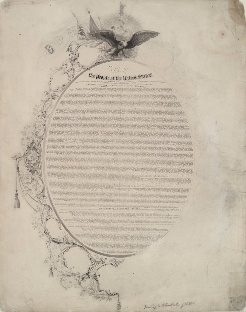 Dibujo a la Constitución de los Estados Unidos de John William Casilear