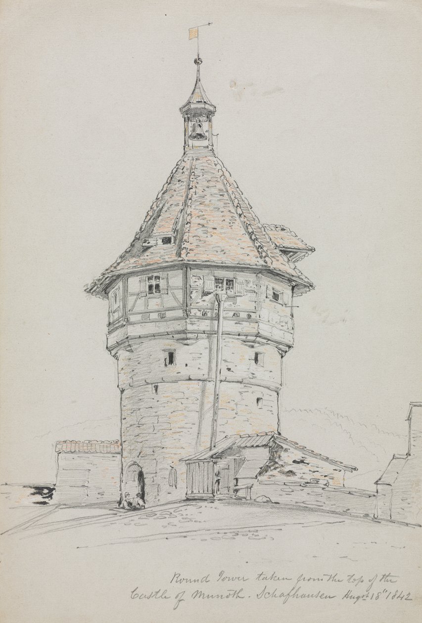Round Tower, Castle of Munoth, Schafhausen, Switzerland de John William Casilear
