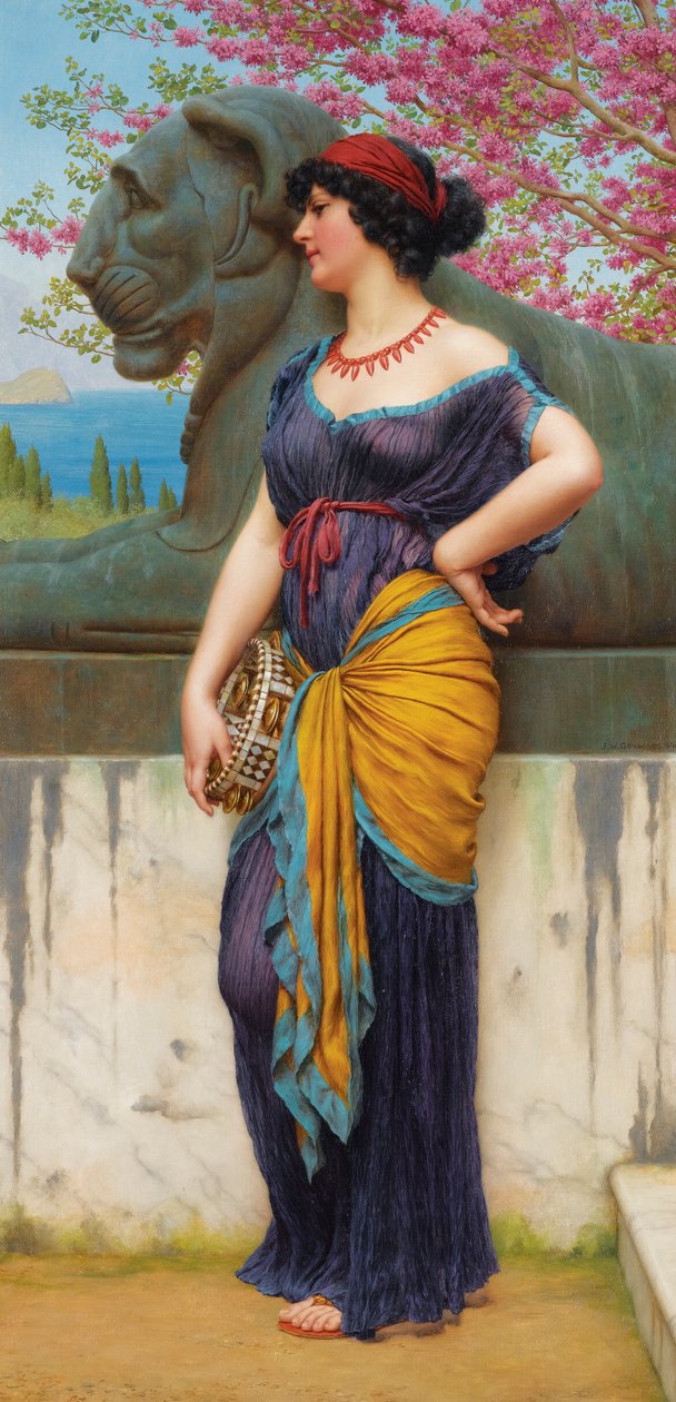 En la arboleda del templo de Isis de John William Godward