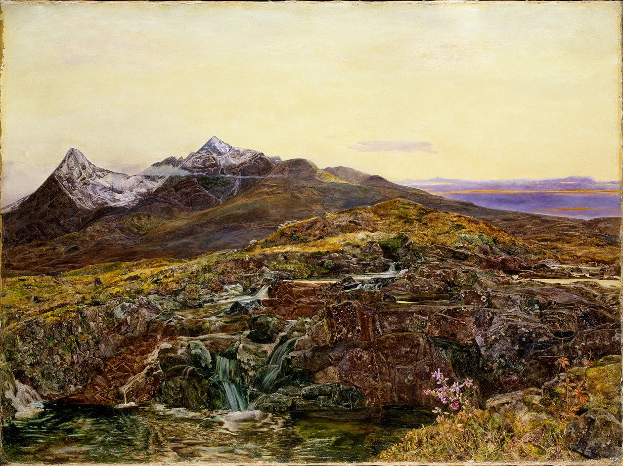 Cuillin Ridge, Skye, desde Sligachan, 1855 de John William Inchbold