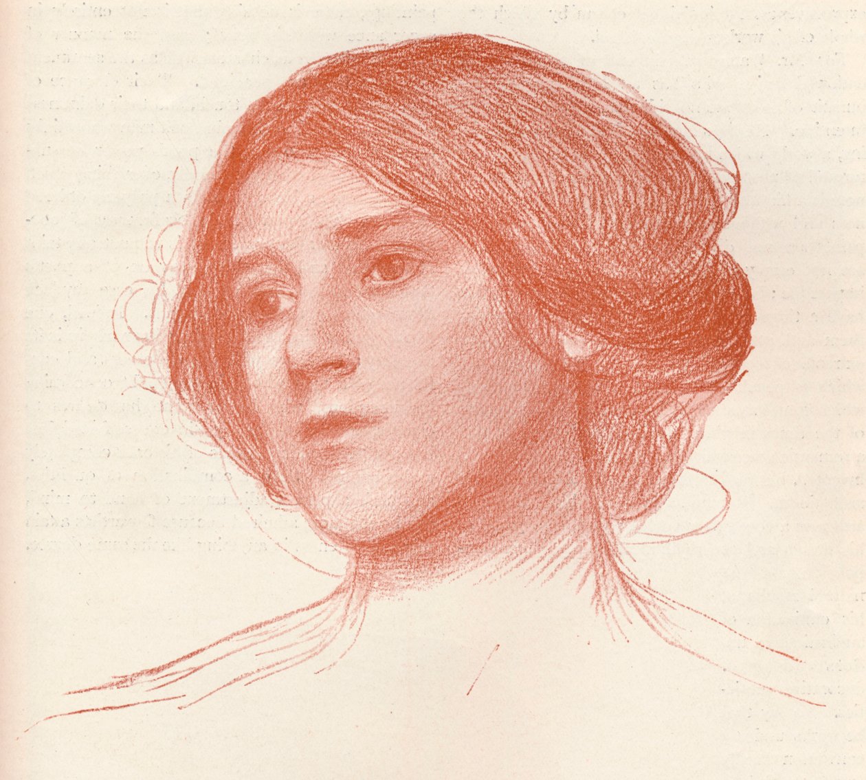 De un estudio en sanguina, c. 1899 de John William Waterhouse