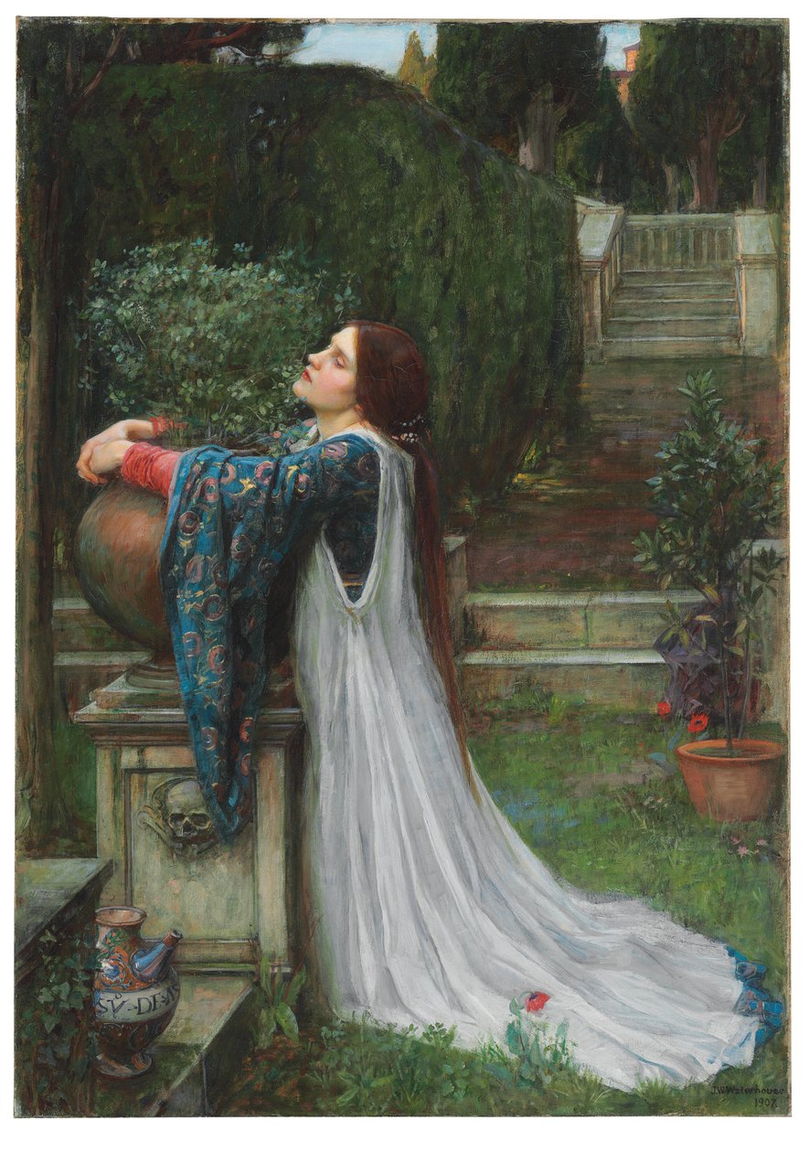 Isabela y la maceta de albahaca, 1907 de John William Waterhouse