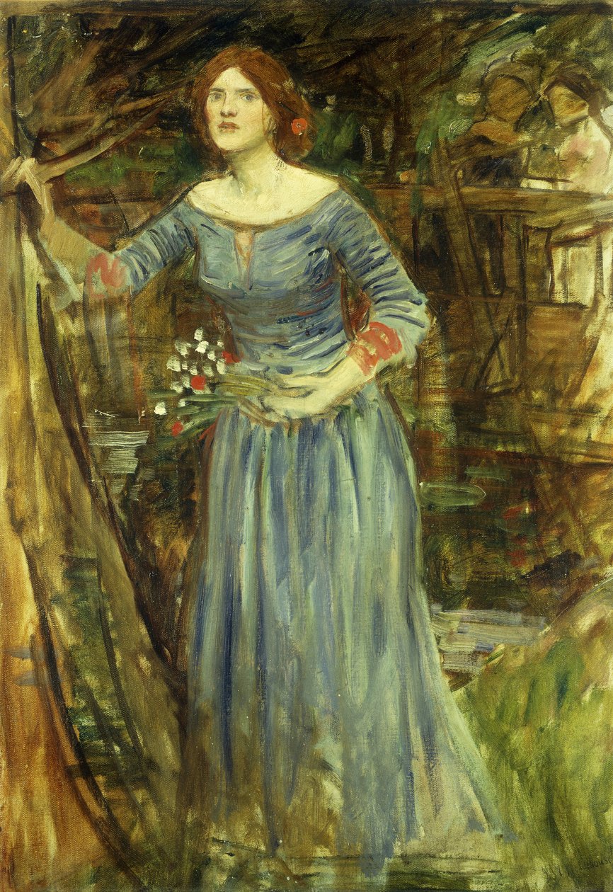 Estudio para Ofelia de John William Waterhouse