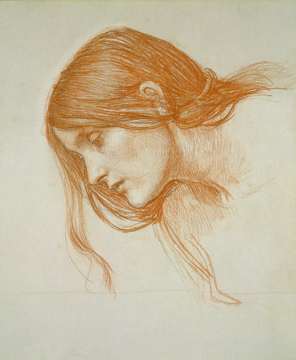 Estudio de la cabeza de una niña de John William Waterhouse