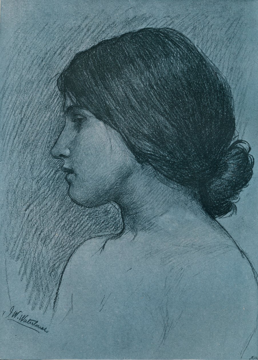 Estudio de una Cabeza, c1899 de John William Waterhouse