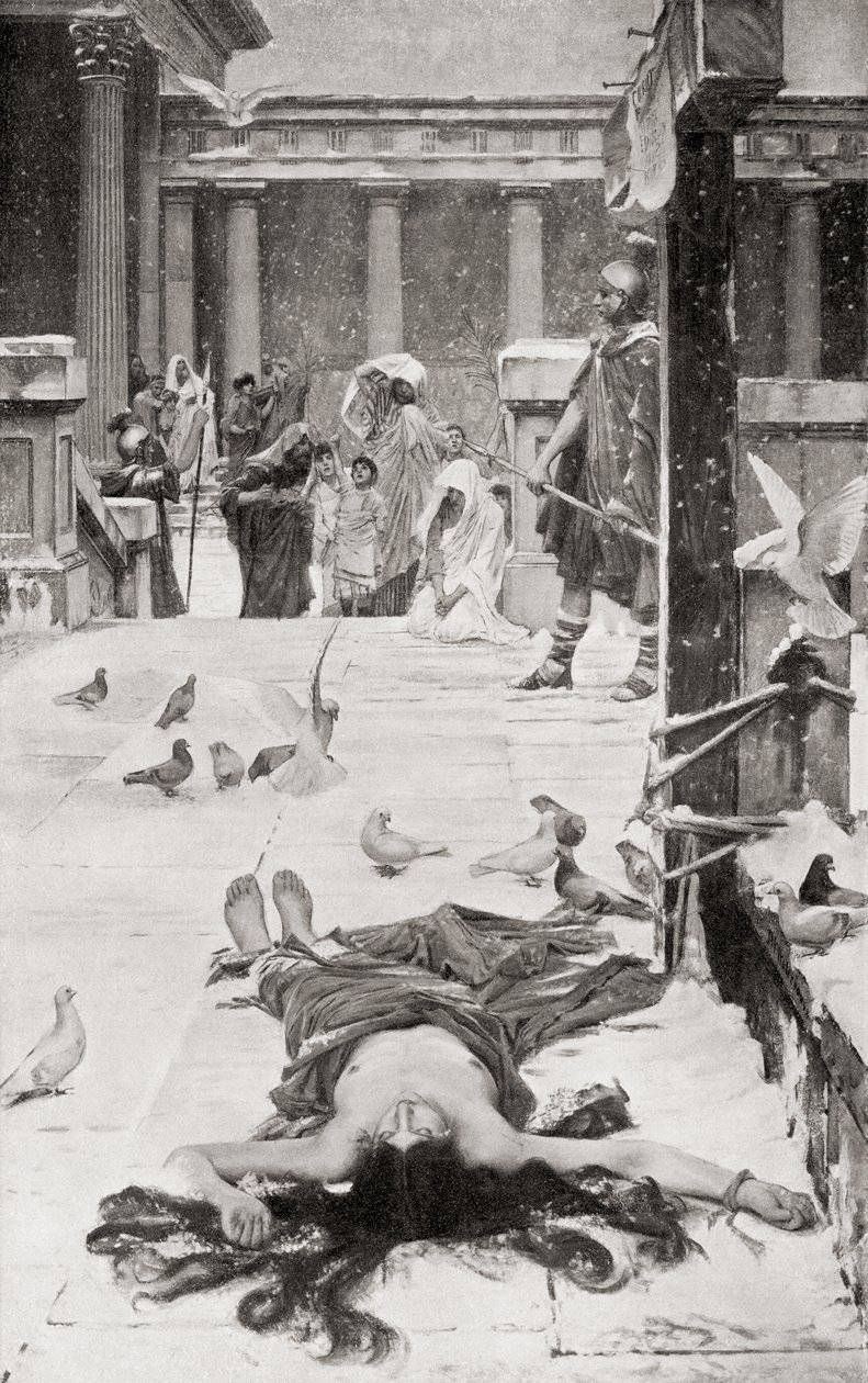 El martirio de Santa Eulalia, según el cuadro de John William Waterhouse, de la Historia de las Naciones de Hutchinson, pub. 1915 de John William Waterhouse