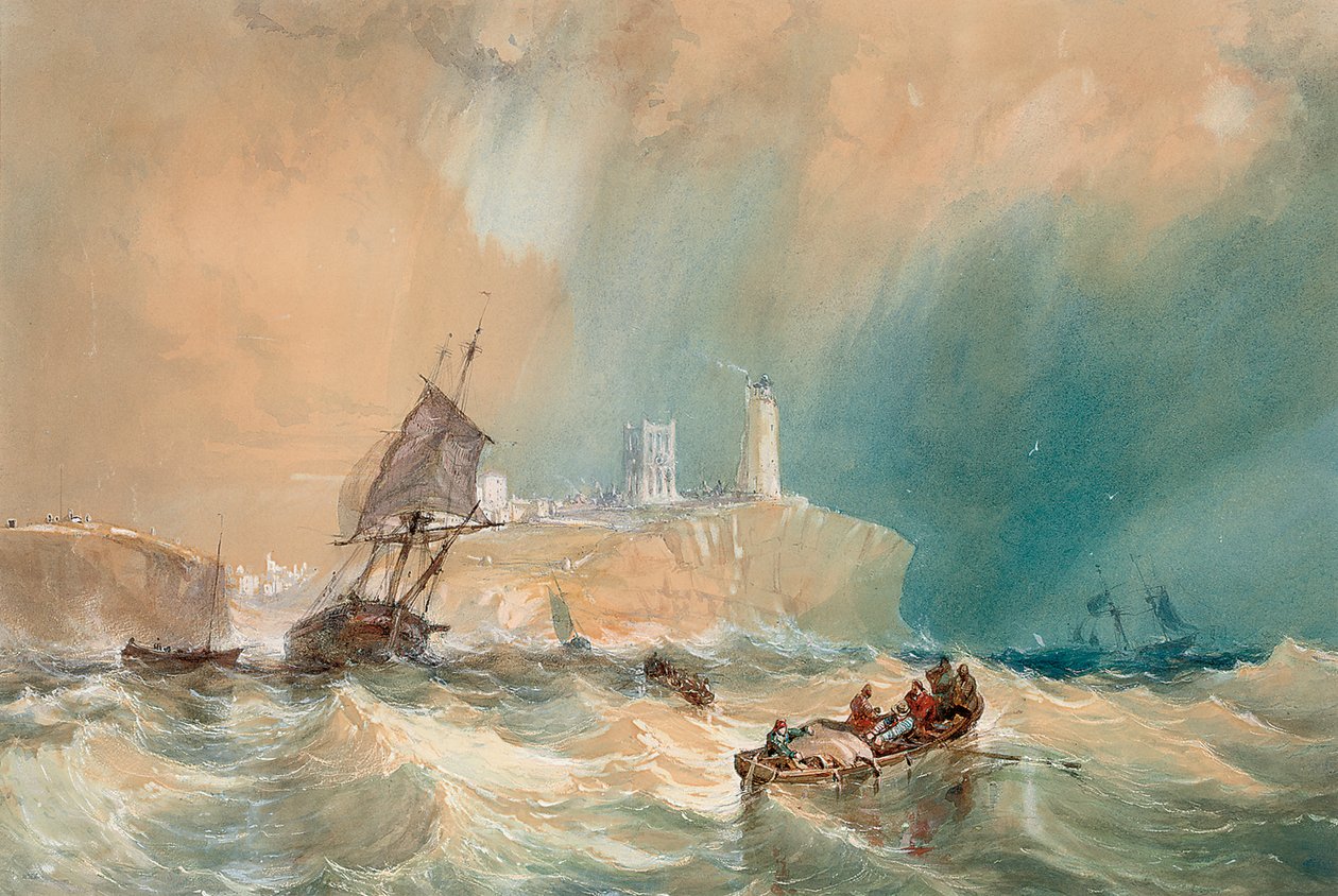 Un bergantín comercial saliendo de Tynemouth de John Wilson Carmichael