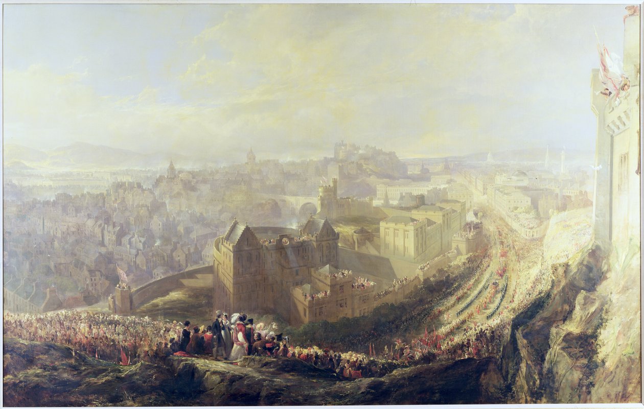 La entrada de Jorge IV en Edimburgo desde Carlton Hill, 1822 de John Wilson Ewbank