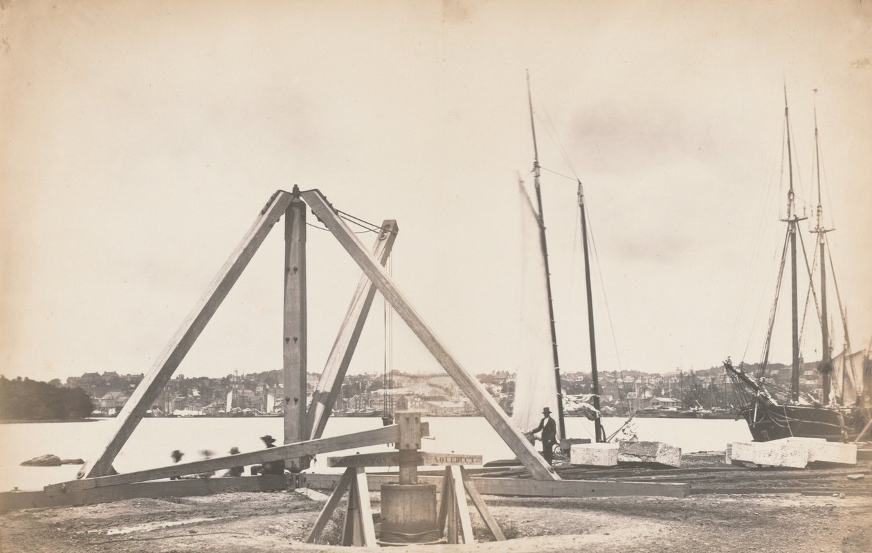 Construcción del acueducto de Washington,1858-1859 (foto) de John Wood