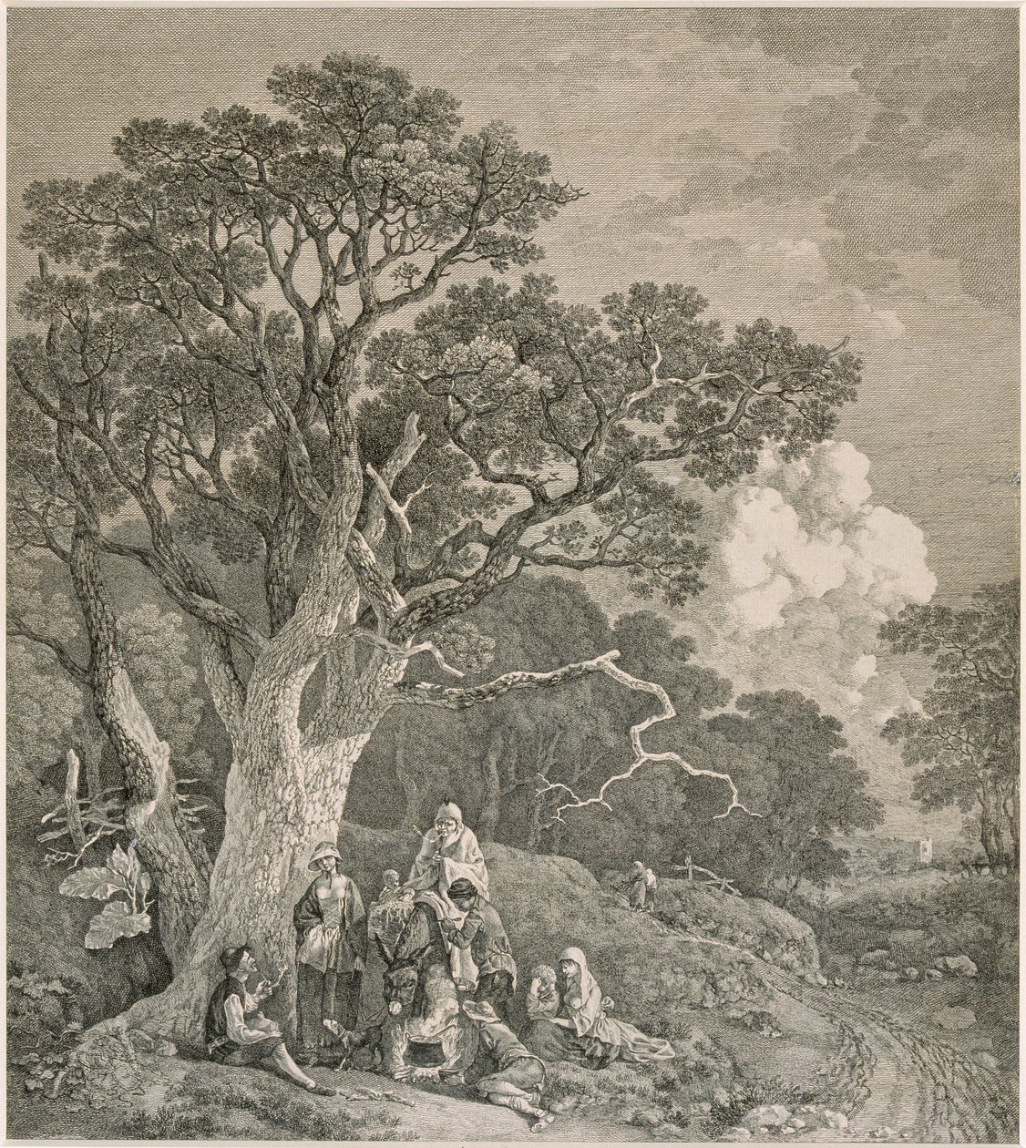Gitanos en un bosque, después de Thomas Gainsborough, c1740-1780 de John Wood