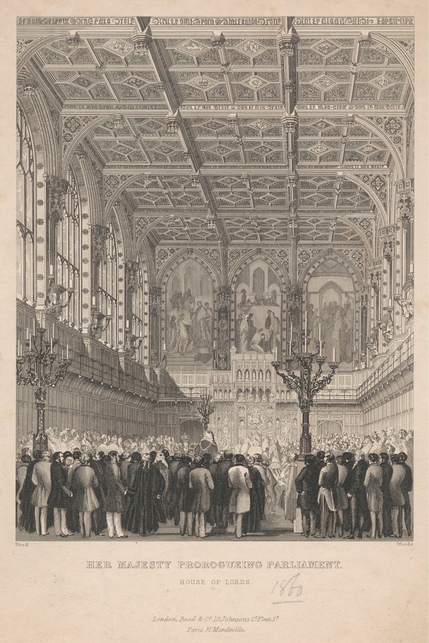 Su Majestad prorroga el Parlamento - Cámara de los Lores de John Woods