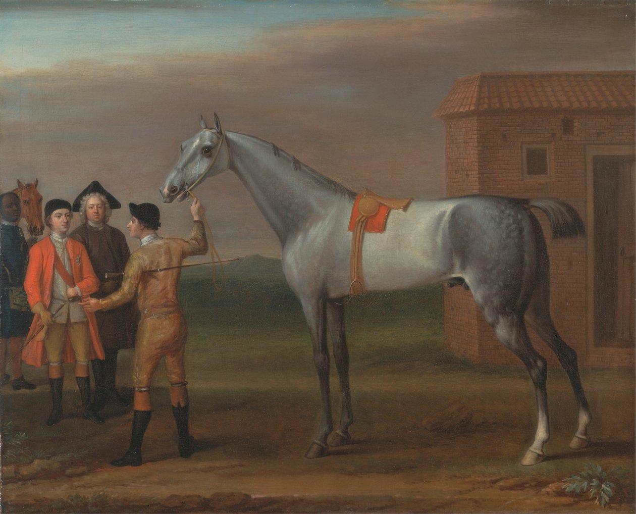 Lamprey, con su propietario Sir William Morgan, en Newmarket de John Wootton