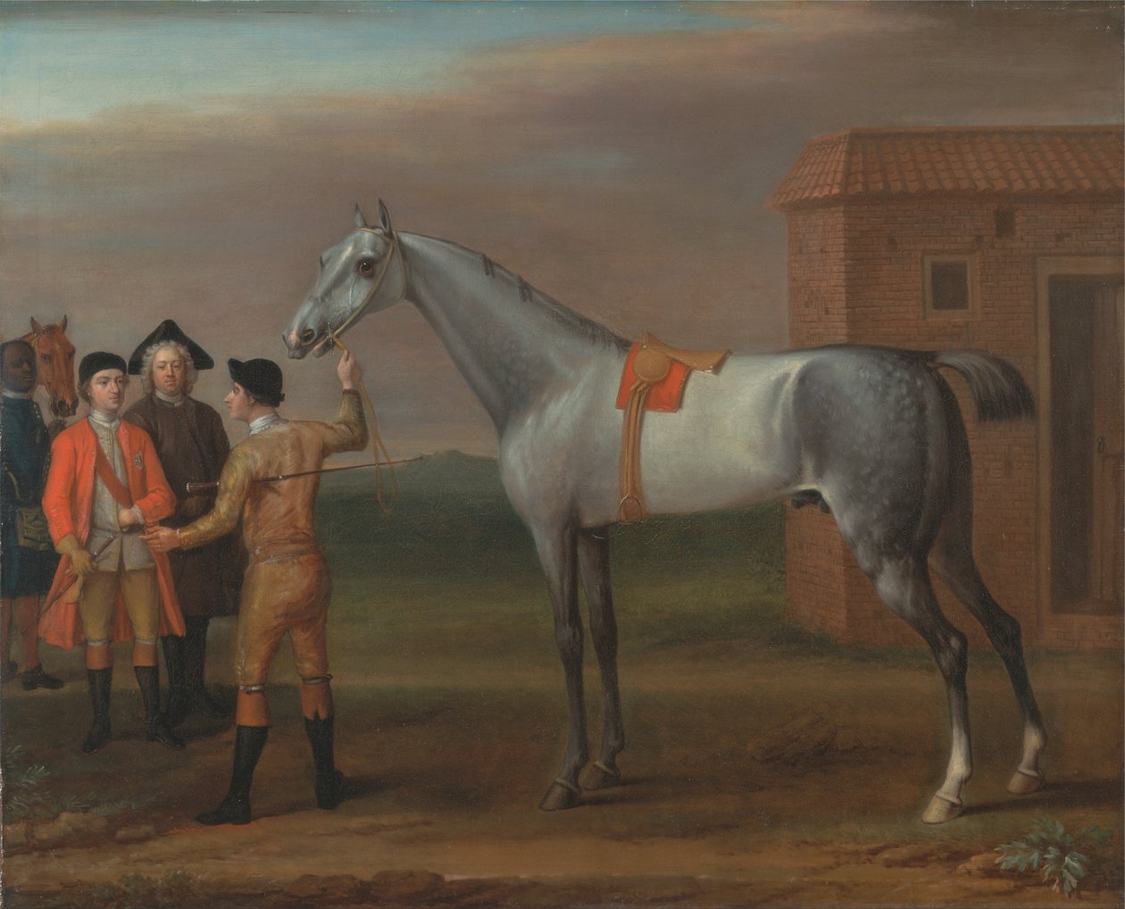 Lamprey, con su propietario Sir William Morgan, en Newmarket de John Wootton