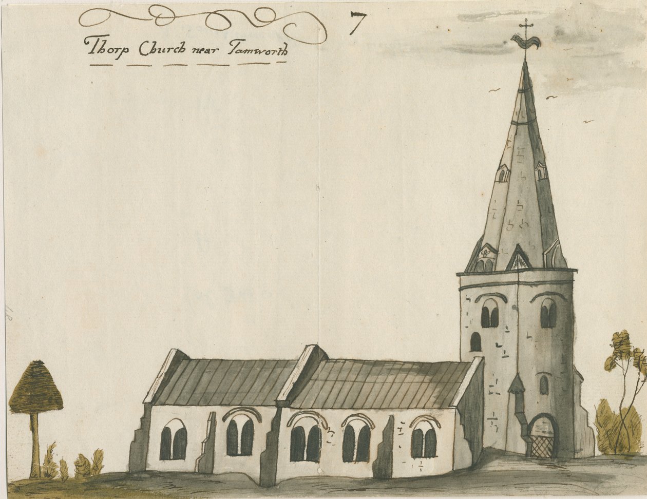 Iglesia de Thorpe Constantine: pintura en acuarela, nd [c.1784] de John Wright