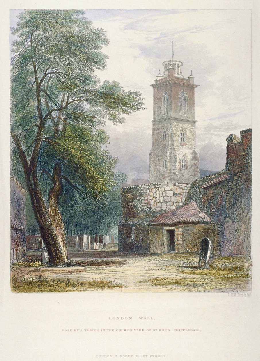 Iglesia de San Giles sin Cripplegate, Ciudad de Londres, 1851 de John Wykeham Archer