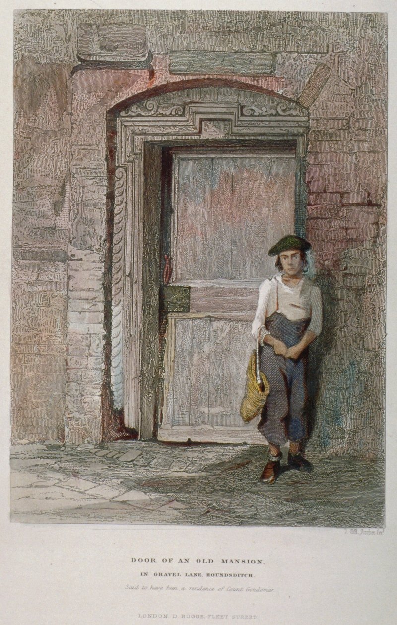 Puerta de una vieja mansión en Gravel Lane, Ciudad de Londres de John Wykeham Archer