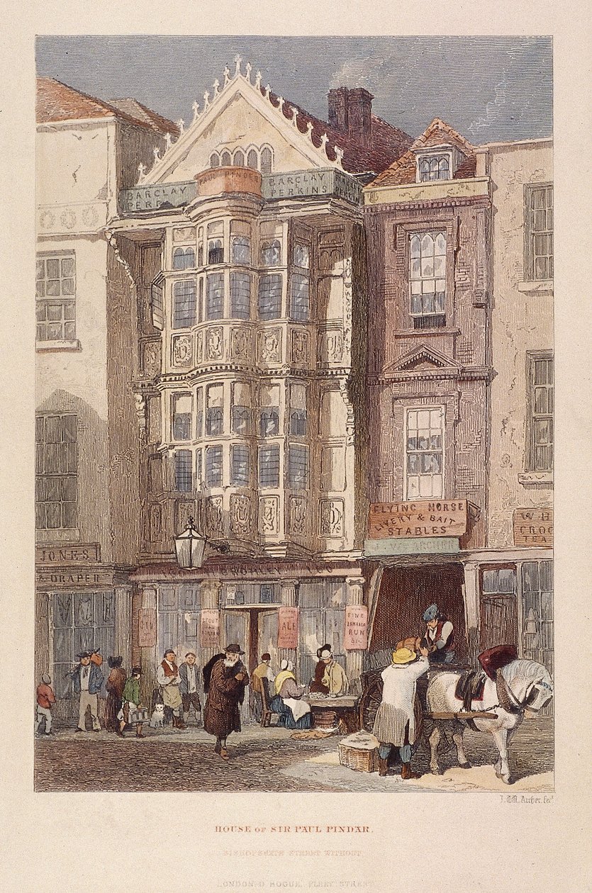 Taberna Paul Pindar, Bishopsgate, Londres de John Wykeham Archer