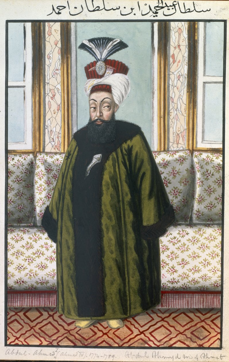 Abdul Hamid I (1725-1789), sultán entre 1774 y 1789, de «Serie de retratos de los emperadores de Turquía». de John Young