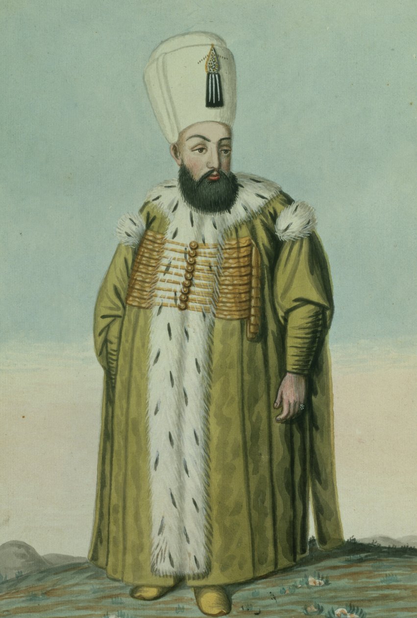 Amurath (Murad) III (1546-95), sultán entre 1574 y 1595, de «Serie de retratos de los emperadores de Turquía». de John Young