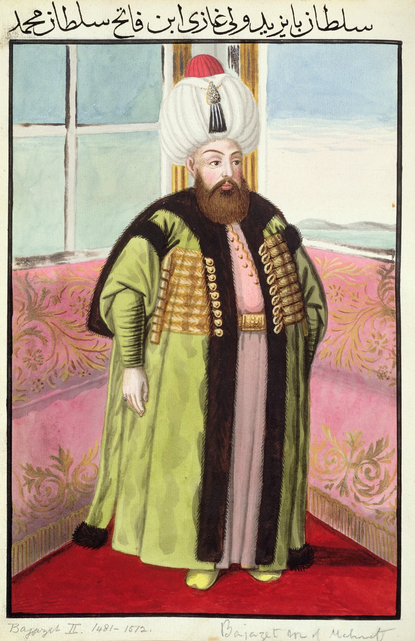 Bajazet (Bayezid) II (c. 1447-1512), llamado «Adli», el Justo, sultán entre 1481 y 1512, de «Una serie de retratos de los emperadores de Turquía». de John Young