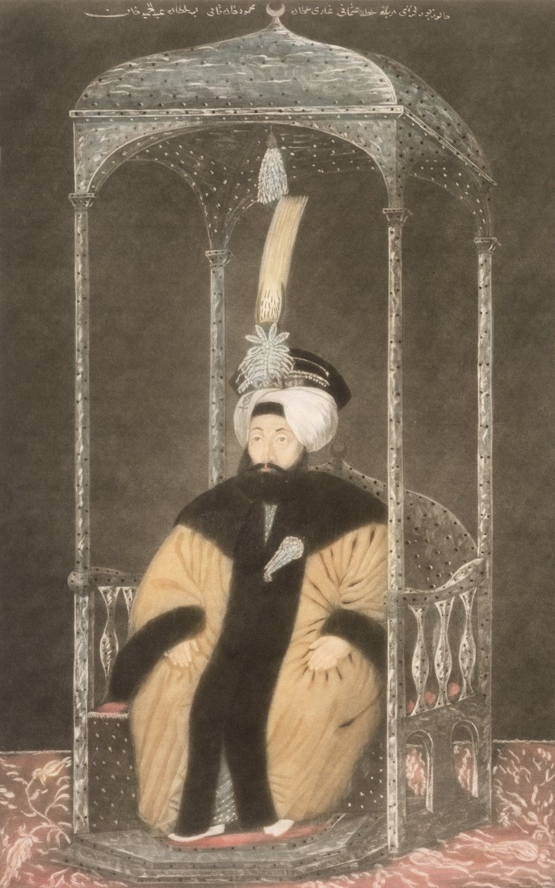 Mahmud II (1785-1839), sultán entre 1808 y 1839, de «Serie de retratos de los emperadores de Turquía». de John Young