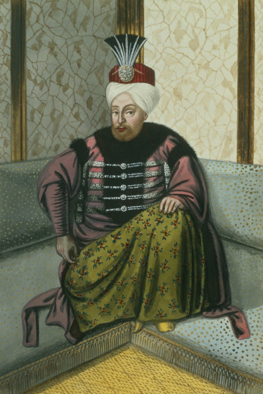 Mahomet (Mehmed) IV (1642-93), sultán entre 1648 y 1687, de «Serie de retratos de los emperadores de Turquía». de John Young