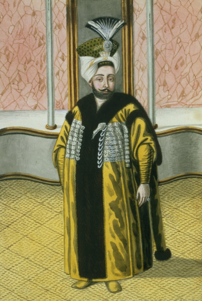 Mustapha IV (1779-1808), sultán entre 1807 y 1808, de «Serie de retratos de los emperadores de Turquía». de John Young