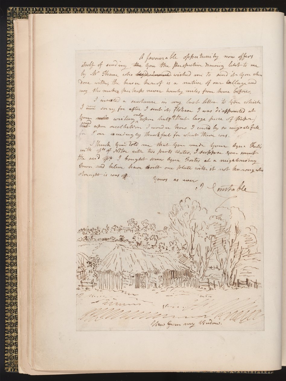 Carta autógrafa de John Constable a John Thomas Smith, de Memorias de la vida de John Constable, por Charles Robert Leslie, impreso por James Carpenter de John Constable