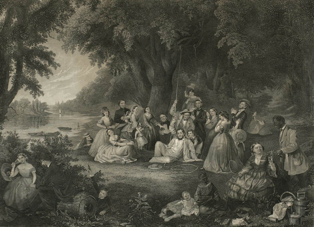 El picnic del Cuatro de Julio, c.1864 de John and Hollyer Rogers