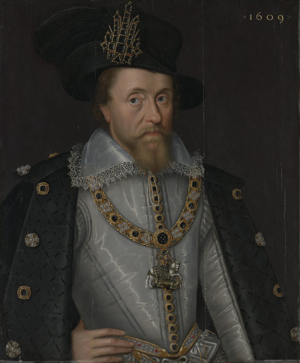 Rey Jaime I de Inglaterra y VI de Escocia (1566-1625) de John de Critz