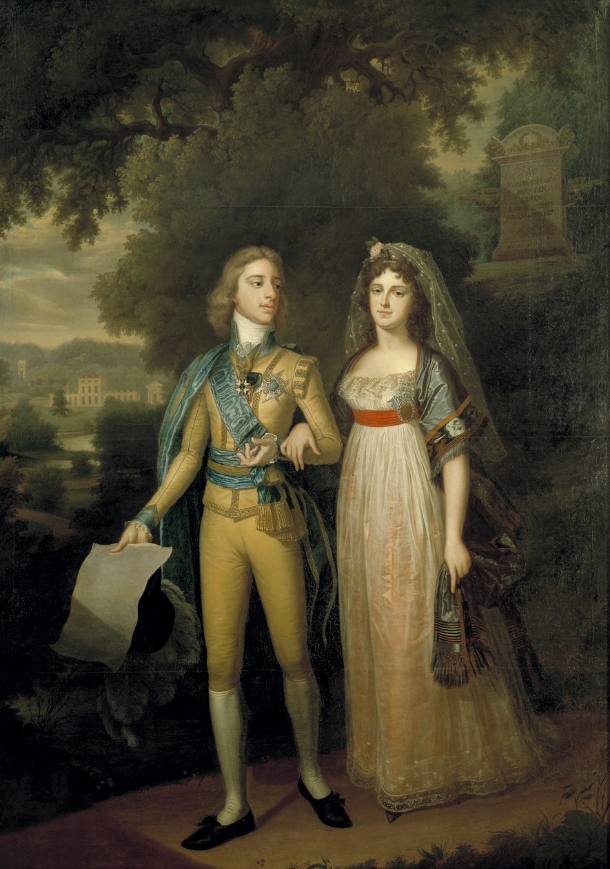 Sueco: Gustavo IV Adolfo, 1778-1837, Rey de Suecia y Federica Dorotea Vilhelmina, 1781-1826, Princesa de Baden, Reina de Suecia Retrato de Gustavo IV Adolfo (1778-1837) y Federica de Baden (1781-1826) de Jonas Forsslund