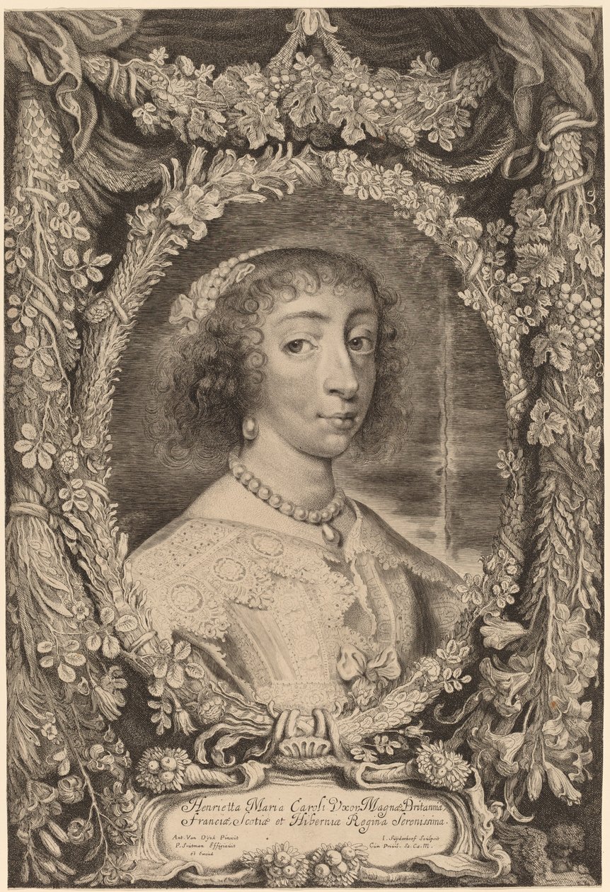 Henrietta Maria, Reina de Inglaterra de Jonas Suyderhoff after Sir Anthony van Dyck