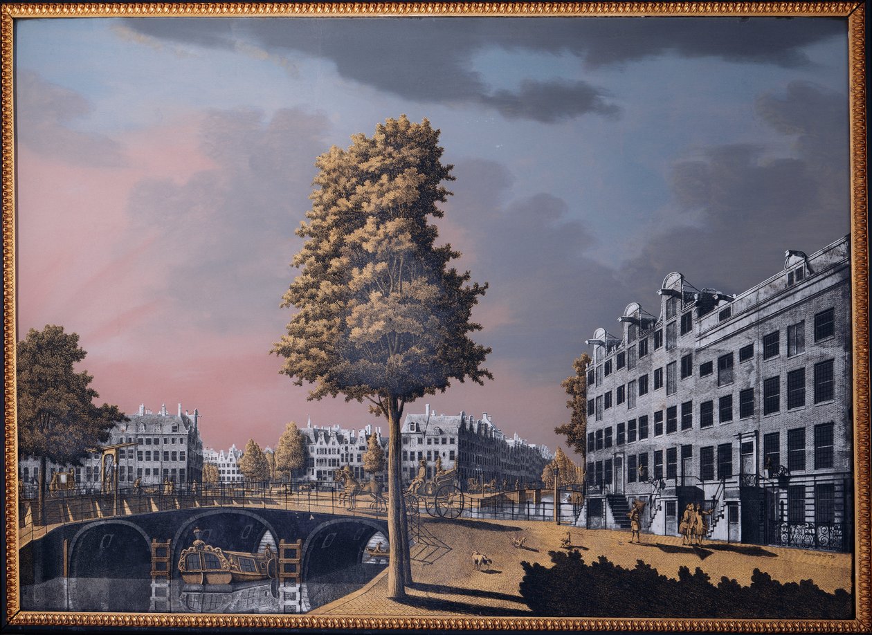Vista del Herengracht con Vista al Binnenamstel y el Nieuwe Herengracht, Ámsterdam, 1776 de Jonas Zeuner