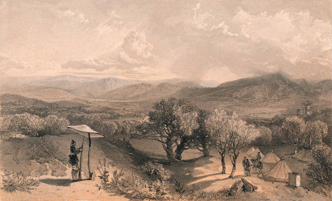 El Valle de Baidar, desde la Villa de Rear Petroski, Mirando al Este, 1856 de Jonathan Needham