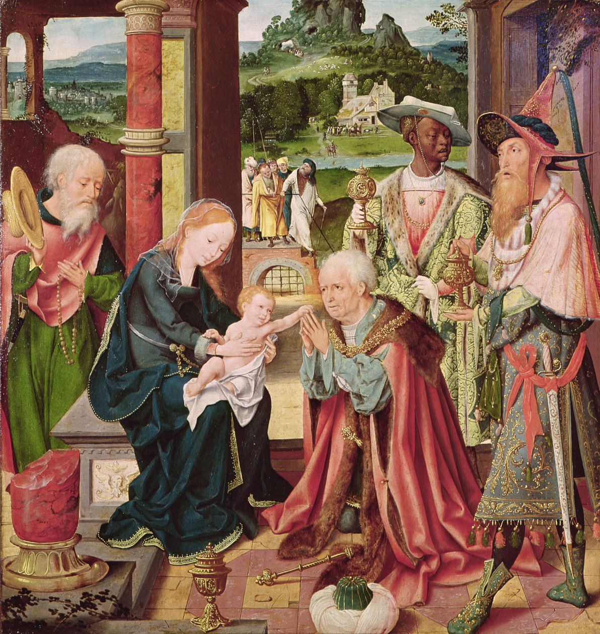 La adoración de los magos de Joos van Cleve