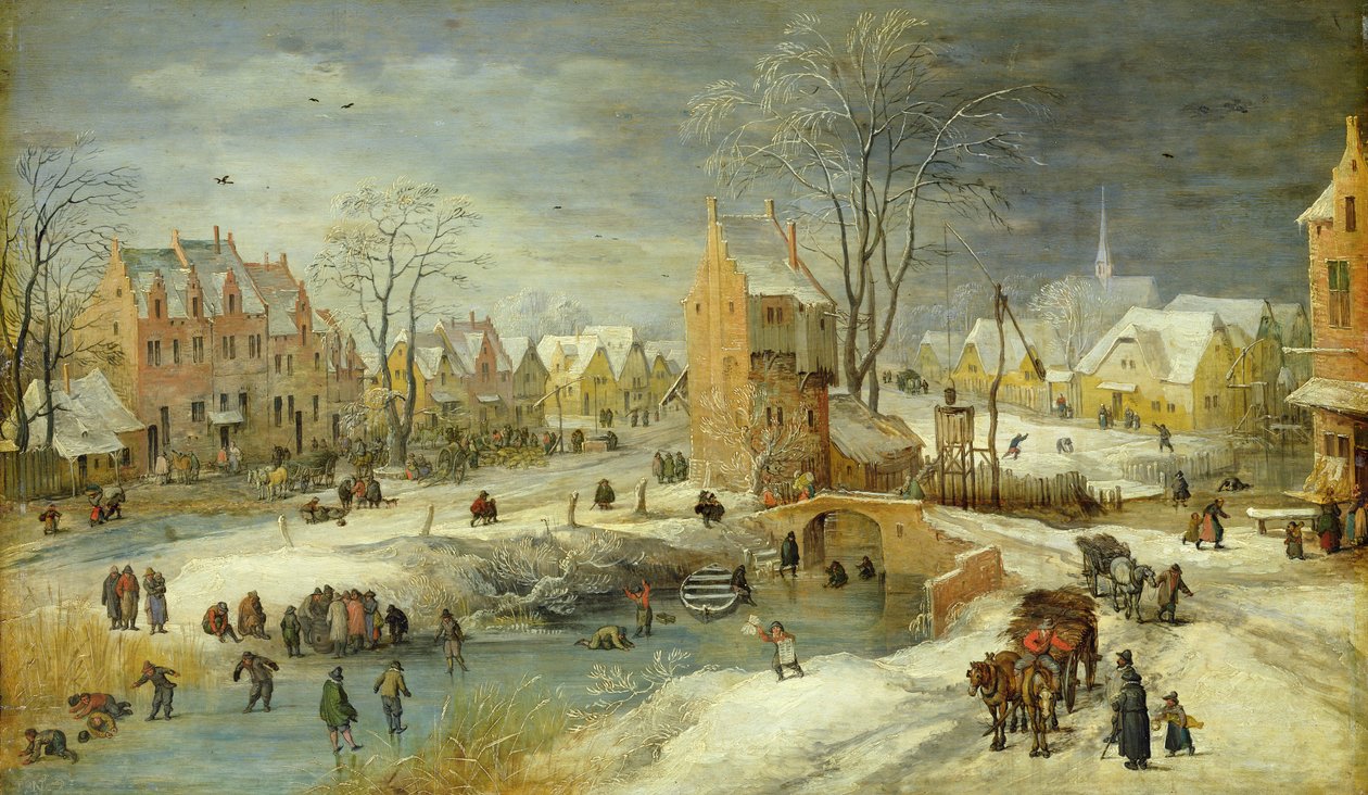 Pueblo en invierno de Joos or Josse de Momper