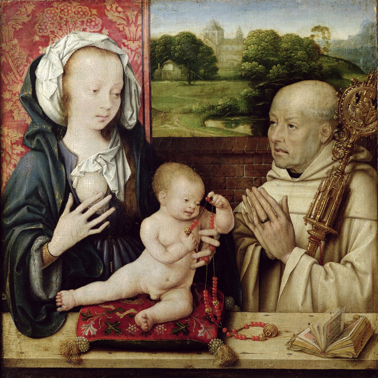 La Virgen y el Niño adorados por San Bernardo de Joos van Cleve