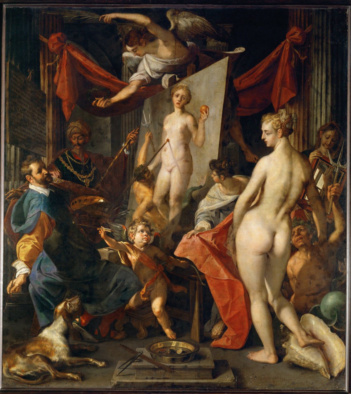 Apeles pinta Campaspe I ... (pintura sobre lienzo) de Joos or Jodocus van Winghe