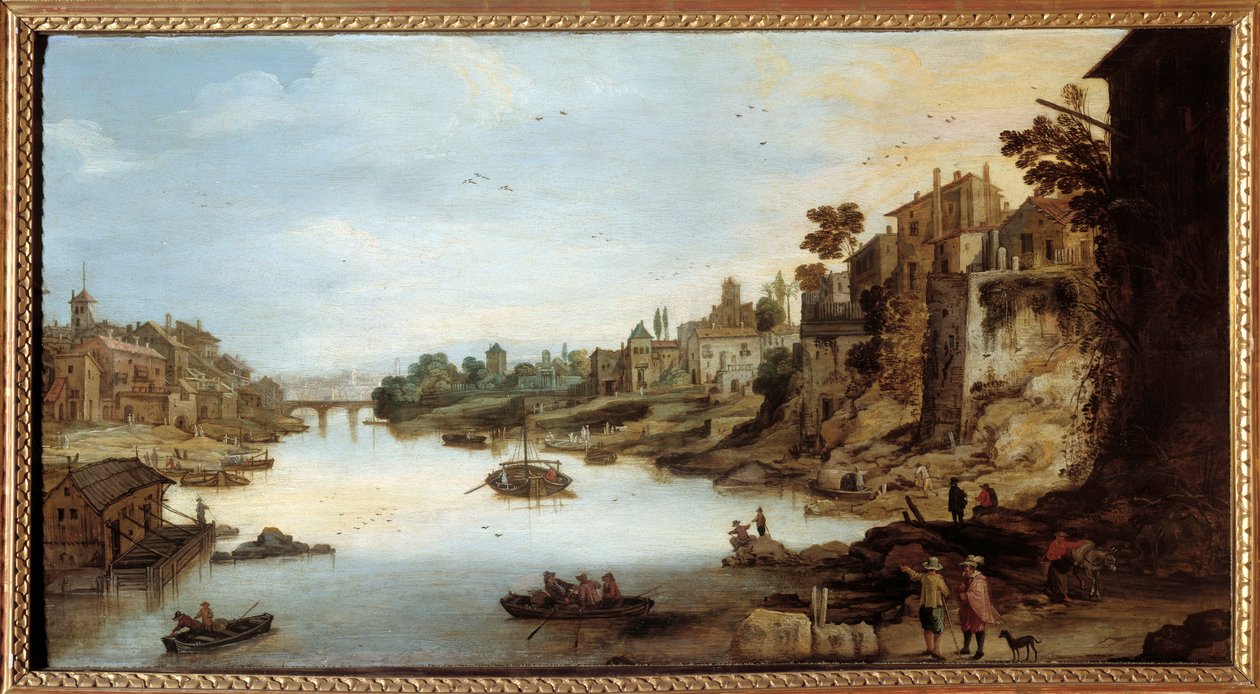 Vista del Tíber en Roma de Joos or Josse de The Younger Momper